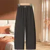 Calça de lã curva nova para mulheres de meia-idade, calças casuais grossas e forradas com fleece para outono e inverno para jovens mães