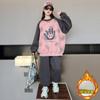 Moletom Feminino Outono e Inverno 2026 Novo Estilo Conjunto de Lã Infantil Roupa de Inverno Espessa para Meninas Mais Velhas Roupas Estilosas e da Moda