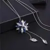 Collar Largo de Rosa Inoxidable de Acero de Titanio para Mujer, Cadena Versátil de Suéter de Moda Otoño e Invierno, Accesorio de Ropa de Nicho