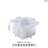 Molde para Portavelas de Resina de Cristal DIY Amapola Portavelas Cuadrado Decoración Molde de Silicona Estilo Europeo