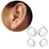 Conjunto de 4 Peças de Argolas Curvas Espirais para Nariz 8-10mm, Argolas para Orelha de 0,8mm de Espessura, Argolas para Nariz de Estilo Simples, Piercings para Hélice da Orelha, Joias para Piercing