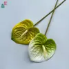 Anthurium Moderno Sin Rociado Goma Suave Palma Grulla de Fuego Flor de Centro Comercial Pared de Flores Paisajismo Flores Artificiales Arreglo Floral para Boda Flores Decorativas de Seda