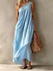 2026 Moda Femenina Europea y Americana Transfronteriza de Amazon Nuevo Estilo Bohemio Casual Vestido de Manga Larga con Bolsillos Descubierto para Mujer