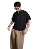 Estilo Old Money Camisa Henley Manga Curta Masculina Verão Nova Solta Texturizada Camiseta Decote V Versátil Meia Manga