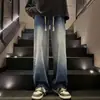 Jeans Retrô Primavera e Outono Masculino Reto Largo Tendência Perna Larga Streetwear Americano Versátil Casual Calça Longa para Homem