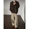 Comercio Exterior Otoño/Invierno Nueva Ropa para Hombre Adolescente Sentido del Diseño Estilo Old Money Botón Suéter de Color Contrastante Top Chaqueta de Temperamento