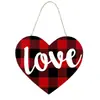 Decoraciones de Madera Impresas para el Día de San Valentín Decoraciones para el Hogar Cartel Colgante de Corazón de Madera para Pared Interior Tallado a Mano