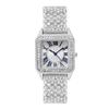 Reloj clásico cuadrado de moda transfronterizo, correa de acero estrellado, reloj para mujer, caja de lujo para negocios, reloj de cuarzo de dos piezas