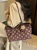 Bolso tote de lino con lunares, nuevo, de gama alta, nicho, versátil para ir al trabajo, gran capacidad, bolso de hombro y se puede llevar bajo el brazo