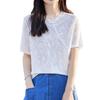 Suéter de Gola Redonda com Mangas Curtas e Detalhe de Botão Crochê Estilo Chinês Tencel Lyocell Primavera e Verão 25