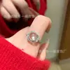 Anillo Cuadrado de Plata S925 con Jade Natural de Espuma de Agua Incrustado, Anillo de Jade Natural Exquisito para Mujer, Venta al por Mayor de Fabricante, Pequeño, Rojo