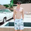 Traje de banho de casal entrega em uma peça Verão coreano Seaside Praia Lua de Mel Fotografia Biquíni Feminino Nadar Calça de Praia Masculina