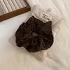 Scrunchie retrô americano com estampa de leopardo para mulheres, novo modelo 2025, prendedor de cabelo único e de alta qualidade, tamanho grande, acessório de cabelo de alta elasticidade