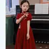 Novo Vestido Infantil Estilo Chinês, Vestido de Princesa de Verão para Meninas, Fantasia de Desfile Estilo Antigo para Menina Pequena Anfitriã Vermelha