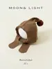 Conjunto de Gorro y Bufanda Todo en Uno para Niños Otoño e Invierno Cálido y a Prueba de Viento Rayado Tejido de Lana Gorro con Protección para Orejas de Bebé para Niños y Niñas
