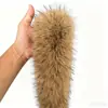 Ribete de piel sintética de mapache al por mayor para chaquetas de plumas, abrigos de algodón, cuellos de piel y accesorios de ribete de felpa
