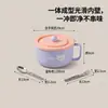 Tazón para fideos instantáneos de acero inoxidable 304, sellado, a prueba de fugas, anti-quemaduras, lonchera para estudiantes, tazón para sopa, vajilla para estudiantes de dormitorio