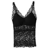 Camisola negra lisa sexy de encaje sin espalda para mujer, ropa interior inalámbrica de verano, ajustada