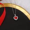 [Corazón Latiente] Collar de Amor Elegante Francés para Mujer Joyería Simple de Lujo Ligero de Alta Gama Diamante Rojo