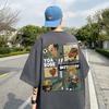 T-shirt branca Moda Moda Verão Estilo Americano High Street Base Shirt manga curta Roupas masculinas Pure Cotton hiphop Meia Manga