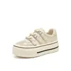 Versión de Piel de Vaca 2026 Otoño Nuevos Zapatos Casuales de Suela Gruesa Retro Velcro Versátiles Zapatos de Lona para Tabla Suela Suave Zapatos Deportivos Individuales
