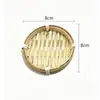 Cesta Redonda Trançada de Bambu Pequena Bandeja para Lanches Bandeja para Doces Lanches Sementes Bandeja Redonda Criativa para Casa Mini Produtos de Bambu Feitos à Mão