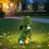 Nuevo Gnomo de Lectura Flocado Transfronterizo Figura de Resina Linterna para Patio Balcón Enano Escultura Solar para Jardín