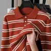 Bestseller transfronterizo: Suéter de punto a rayas con cuello Henry de marca moderna, directo de fábrica, prendas de punto para hombre