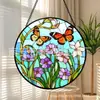 Adorno Colgante Colorido Jardín Doble Mariposa Transfronterizo, Decoración de Vidrio para el Hogar, Decoración de Ventana, Atrapasol para Jardín