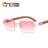 Nuevas gafas de sol pequeñas de montura delgada para hombre y mujer, sin montura, con color de borde, transfronterizas, estilo estrella grande de Instagram, CT311