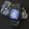 2024 Exportación Tipo Barril de Vino Negocios Moda Reloj de Cuarzo Carreras No Mecánico Volante Hueco Moda Reloj para Hombre