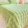 Cobertor de Cama Pelúcia Pelo de Coelho Espesso de Inverno Conjunto de Três Peças Casa Antiderrapante Lençol de Cama Plus Veludo Tatami Lençol de Cama Aquecido Cobertor de Colchão