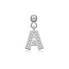 Andywen Plata S925 Accesorios de Letras Microincrustados Colgante de Letra Inglesa Simple y Versátil Pendientes Colgantes de 26 Letras