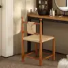 Silla de Comedor Vintage de Madera Maciza y Ratán Tejido, Silla Retro de Ratán de Paja para el Hogar, Casa de Huéspedes Sencilla, Cafetería, Silla de Ratán de Ocio con Respaldo
