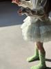 Traje de Primavera para Niñas 2025 Nuevo Estilo Cardigan Tejido Falda de Malla Infantil Conjunto de Dos Piezas Ins
