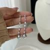 Shijia Pearl Light Luxo Vintage 925 Sterling Silver Zircon Brincos Longos Nicho Feminino Brincos High-end 2024 Nova Chegada