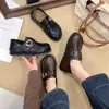 2026 Um Passo Dois Usos Sola Grossa Versátil Outono Novos Mocassins Femininos Preguiçosos Sapatos Individuais Estilo Universitário Pequenos Sapatos de Couro Femininos