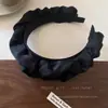 Nueva diadema plisada de ala ancha 2025 para aumentar la presión en la parte superior del cráneo, pinza para el pelo, femenina, ciervo blanco con cara pequeña, diadema para lavarse la cara