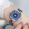 Nuevo Estilo Bohemio Étnico Reloj para Mujer al por Mayor Trenzado de Lana con Cordón Reloj Retro Estudiante para Mujer