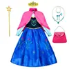 Frozen 2 Elsa Anna Elsa Princesa Manga Larga Falda Capa Chal Vestido para Niñas Generación Transfronteriza