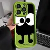 Estilo Celebridad de Internet Lindo Ojos Grandes Bola de Carbón Funda para iPhone 18P con Patrón Peculiar Cubierta Protectora de TPU Anti-Caídas
