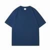 Camiseta Manga Curta Sem Costura de Algodão Penteado Tamanho Europeu para Homens e Mulheres, Camiseta Solta de Algodão Puro, Camiseta Básica, Camisa Cultural Masculina com Logo Estampado