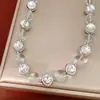 Colar Redondo de Vidro com Contas e Cravejado de Diamantes, Corrente de Clavícula de Luxo Leve Nicho, Conjunto de Joias de Moda com Personalidade Estilo Europeu e Americano