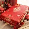 Toalha de Mesa Atmosférica, Impermeável, à Prova de Óleo, Não Lavável, Luxo Leve, Alta Qualidade, Vermelho Festivo, Ano Novo, Casamento, Mesa de Centro, Mesa de Jantar