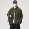 Camisa Larga Nueva Primavera 2026 para Hombre, Estilo Hong Kong Casual Japonés Holgada, Chaqueta Camisa para Hombre, Ropa de Trabajo de Marca de Moda