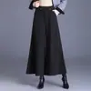 Novedad Otoño/Invierno 2026 Pantalones de Lana Elegantes Versátiles Casuales Cortos Estilo Coreano de Cintura Alta Adelgazantes Pantalones Falda de Pierna Ancha