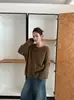 Cardigan de punto cepillado, cuello redondo, con lentejuelas de hilo dorado, estampado floral, mezcla de cachemira, colección otoño/invierno nueva para mujer, suéter abrigo de corte holgado