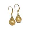 Aretes de Perlas Francesas Altas de Lujo Ligero Moda Elegante Gancho de Oreja Eardrop Largo Diseño de Zircón de Doble Capa Venta al por Mayor de Fábrica