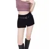 Shorts Negros para Mujer 2025 Nuevo Verano Cintura Alta Sexy Tallas Grandes Ajustados Casuales Cortos Hot Pants