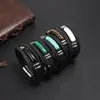 Pulseira Popular Natural de Pedra Olho de Tigre da Amazon para Homens com Fecho Magnético de Aço Inoxidável e Pulseira de Couro Genuíno Multicamada, Atacado em Estoque